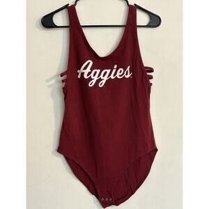 PINK Victoria's Secret 5th & Ocean Texas A&M Aggies Women’s Tank Bodysuit Size M